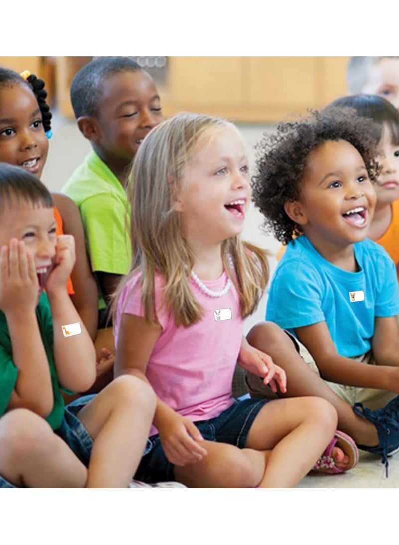 SOLARAE Name Tag Stickers Animal Roll Adhesive Labels Name Badge Personalized Border Stick on Kids Clothes Desk Box Mailing Teachers Nursery Office School Home Supplies, 5 Roll 1750 PCS - Image 4