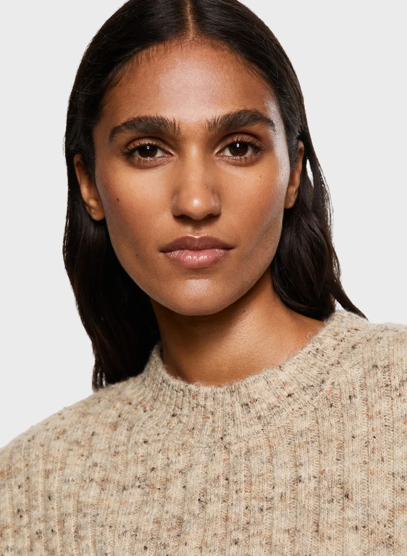 MANGO Round Neck Knitted Sweater