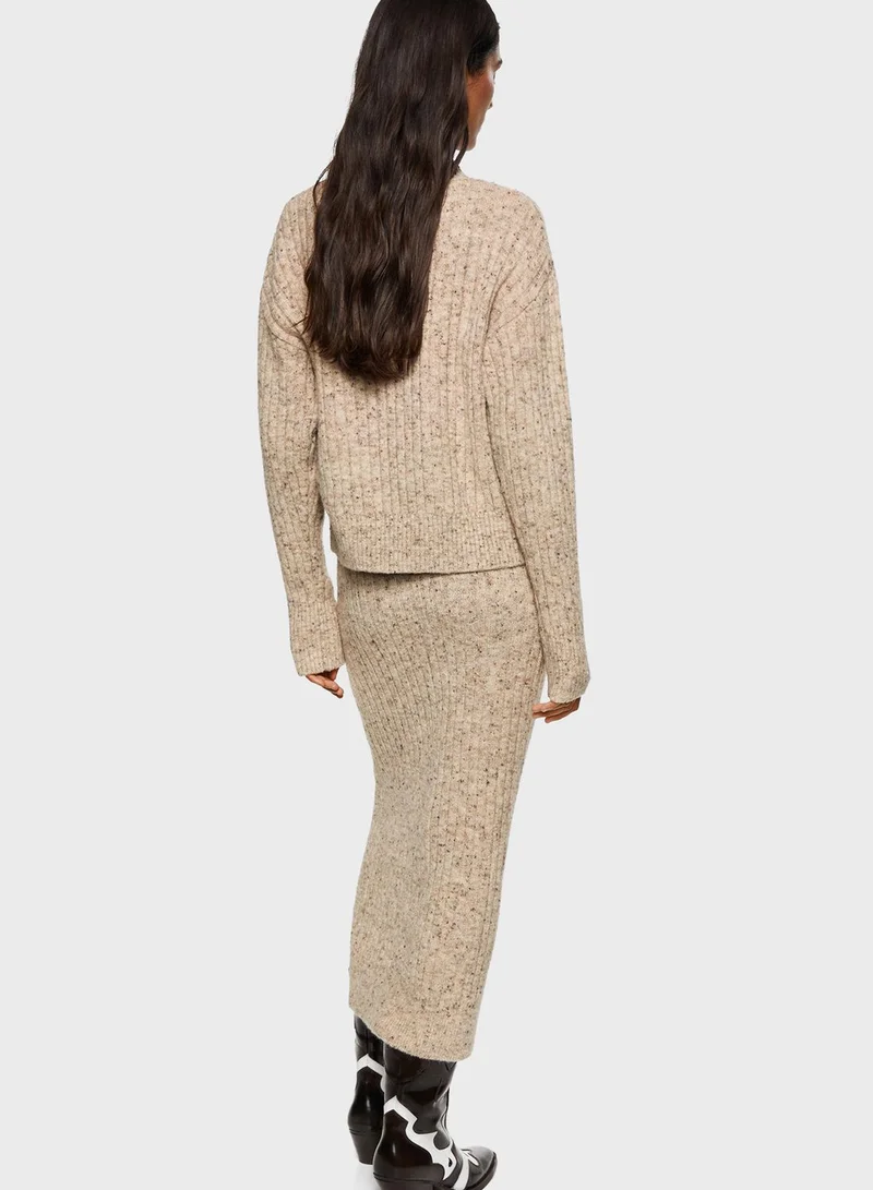 MANGO Round Neck Knitted Sweater