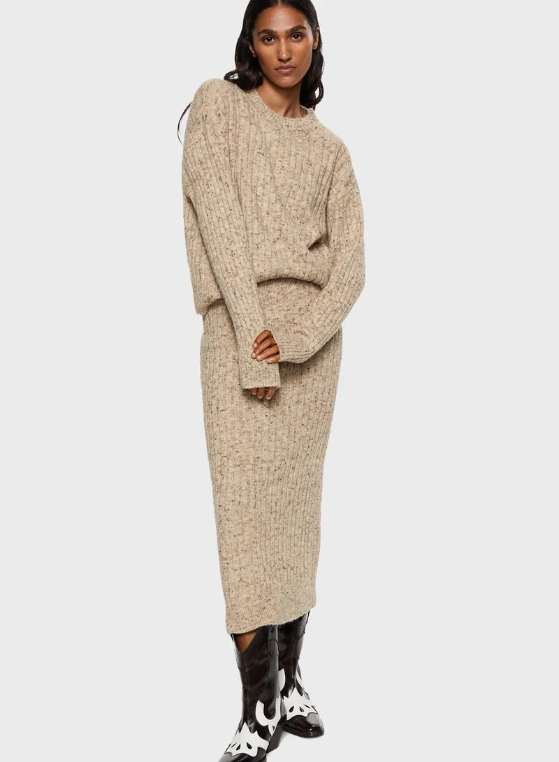 MANGO Round Neck Knitted Sweater