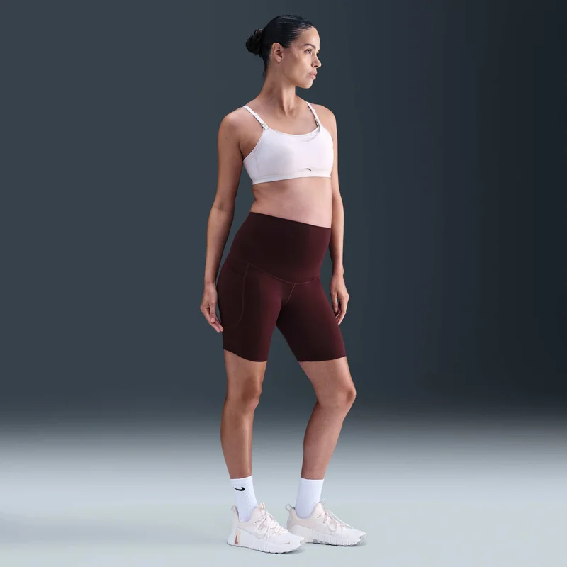 نايكي شورتات دراي فيت نسائية عالية الخصر بتصميم راكب الدراجة للأمومة