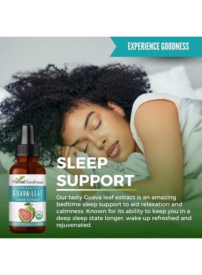 Herbal Goodness Herbal Papaya Guava Leaf Extract Sleep Aid - Anxiety Relief | Healthy Metabolism | Immune Boost - Organic 1oz Liquid Sublingual Bottle - Goodness (1 bttl) - Image 2