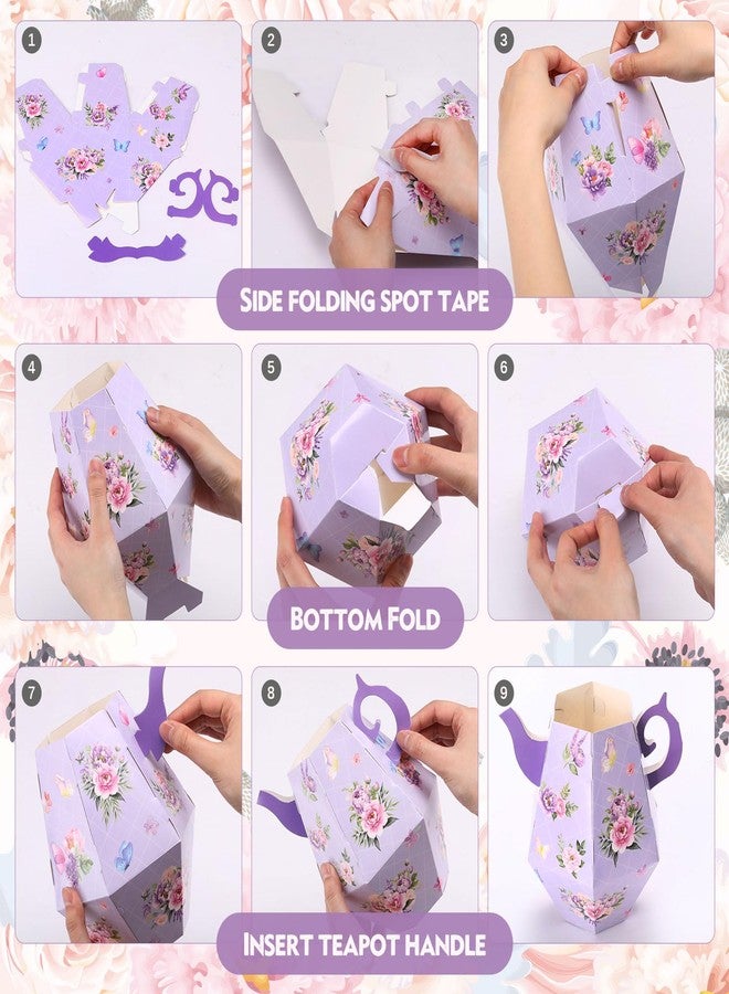 نوجو مجموعة نوجو المكونة من 12 قطعة لتزيين طاولات حفلات الشاي، مناسبة لحفلات الربيع والصيف وحفلات الزفاف، تتضمن إبريق شاي بحجم 6.8 بوصة، مزهرية زهور أميرة، صناديق، ديكور طاولة لحفلات أعياد الميلاد ذات الطابع الزهري، حفلات استقبال المولود، 6 أنماط - Image 3