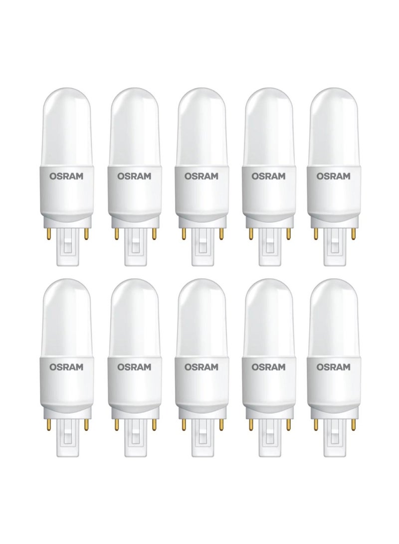 OSRAM Osram LED Stick bulb G24D 2 Pin 10W Warm White, 3000K plugin - Pack of 10 - Image 1
