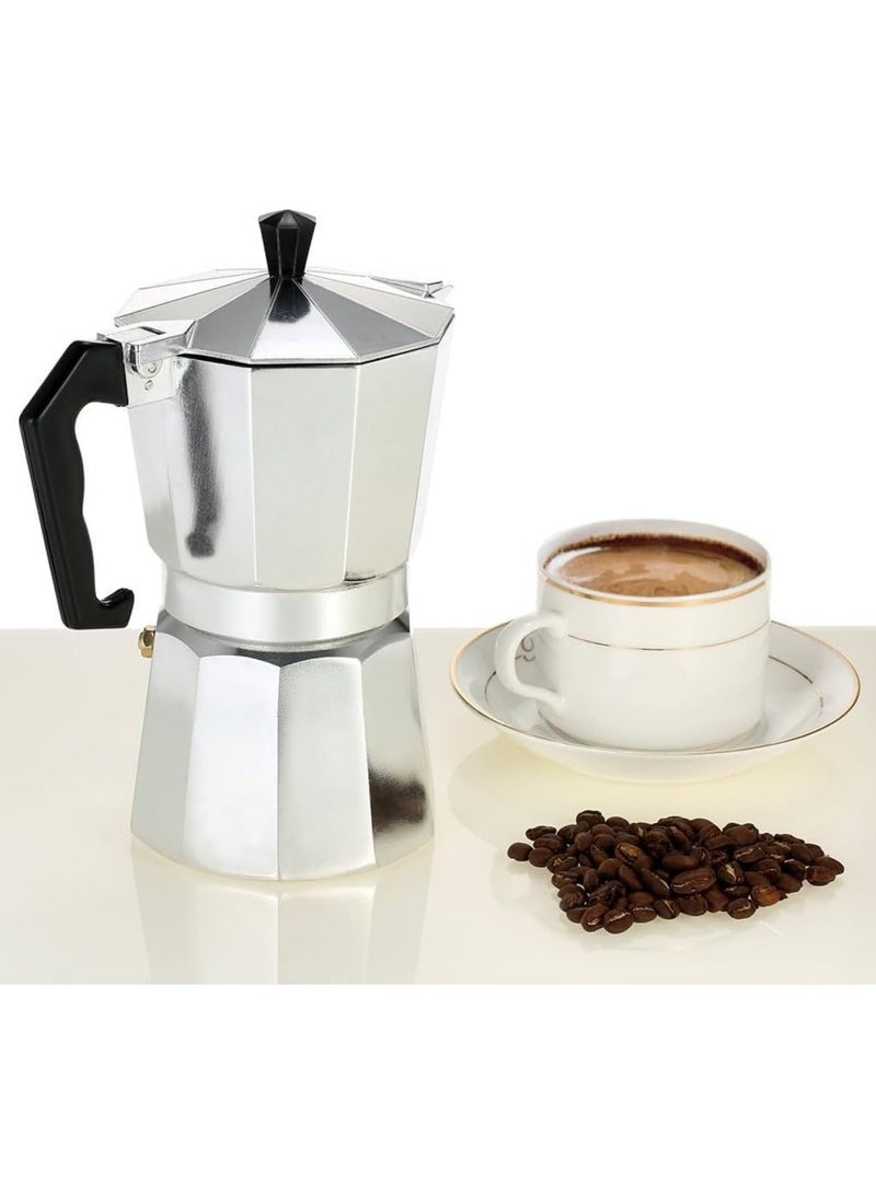 ZAMZIN Octagonal Moka Coffee Maker, Cast Aluminum Stovetop Espresso Pot, Classic Italian & Cuban Coffee Percolator for Gas, Electric & Induction Stoves, Durable Moka Pot for Home & Office - Image 1