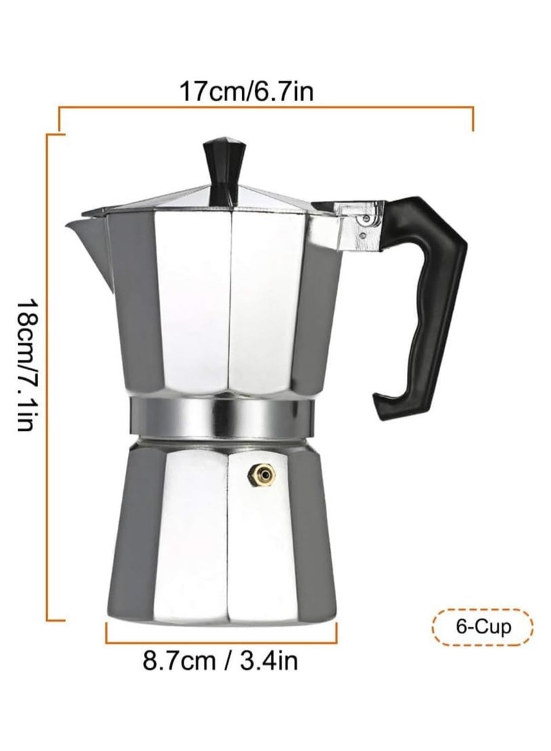 ZAMZIN Octagonal Moka Coffee Maker, Cast Aluminum Stovetop Espresso Pot, Classic Italian & Cuban Coffee Percolator for Gas, Electric & Induction Stoves, Durable Moka Pot for Home & Office - Image 2