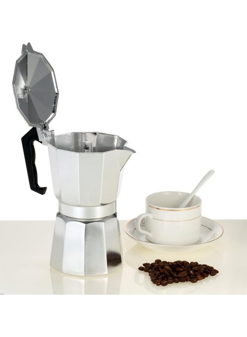 ZAMZIN Octagonal Moka Coffee Maker, Cast Aluminum Stovetop Espresso Pot, Classic Italian & Cuban Coffee Percolator for Gas, Electric & Induction Stoves, Durable Moka Pot for Home & Office - Image 5