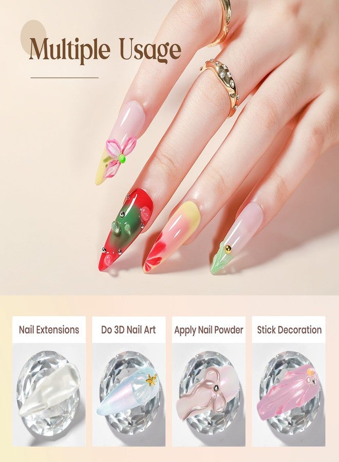 SUPWEE 3D Nail Gel 30g 3D Sculpting Gel for Nail Art Clear Solid Builder Gel Extension Non Stick Hand Sculpting Gel Hard Gel for Nail Carving Modeling Nail Art Soak Off Manicure DIY at Home - Image 4