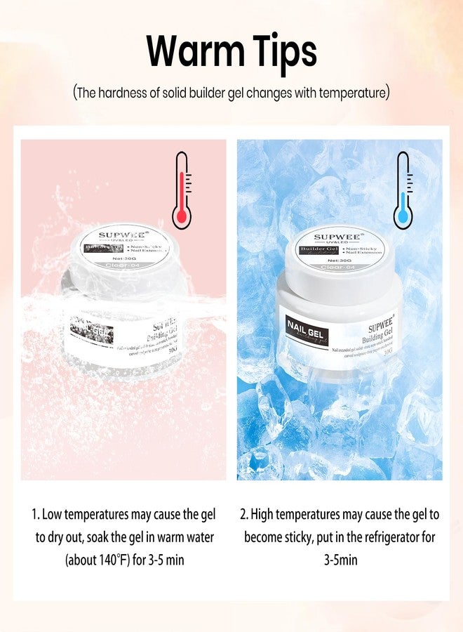 SUPWEE 3D Nail Gel 30g 3D Sculpting Gel for Nail Art Clear Solid Builder Gel Extension Non Stick Hand Sculpting Gel Hard Gel for Nail Carving Modeling Nail Art Soak Off Manicure DIY at Home - Image 2