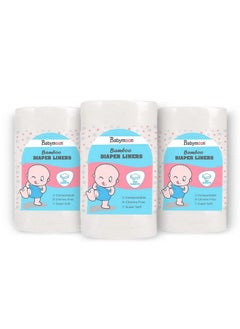 Disposable Flushable Diaper Liners ; Biodegradable Bamboo Nappy Diaper Liners Set Of 3