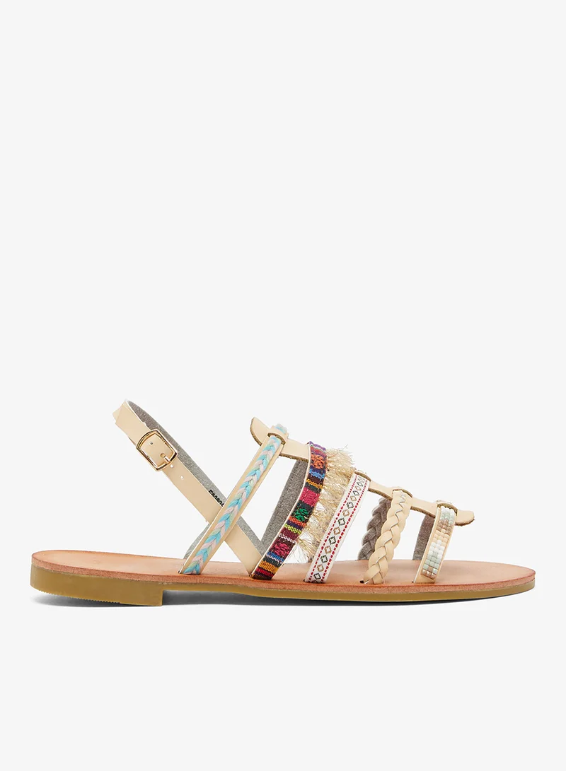 سافانا كولكشن صندل مسطح بأشرطة متعددة