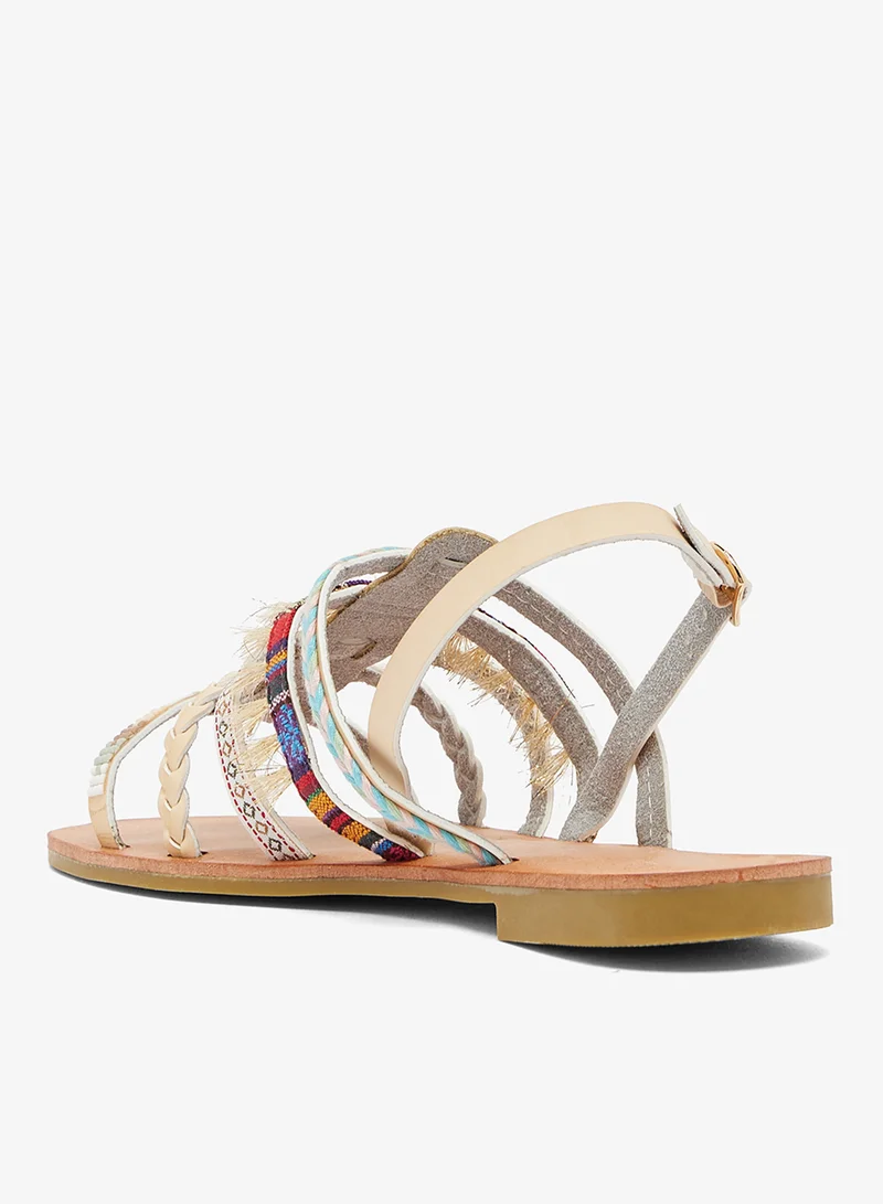 Savannah Collection Multi Strap Flat Sandal