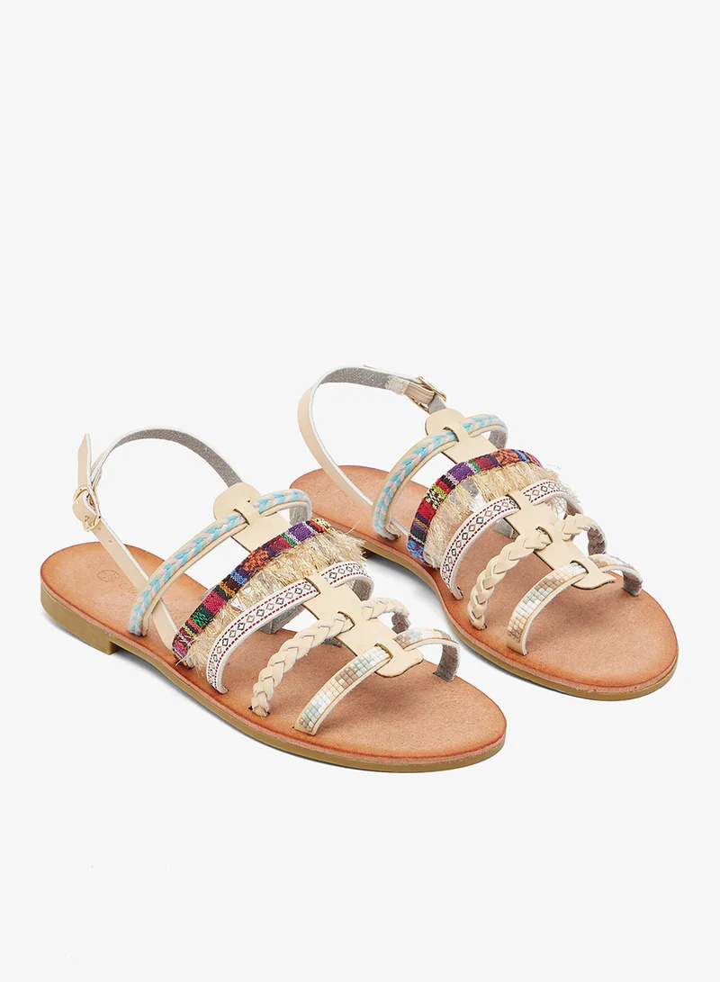 Savannah Collection Multi Strap Flat Sandal