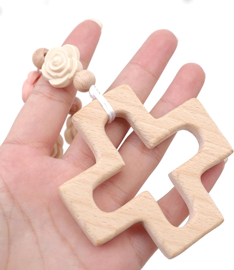 YOUAME Cross Baptism Silicone Rosary  Baby Shower Baptism Party Supply Kids First Rose Beads Rosary Baby Girls 1st Year Silicone Beads Gifts Christian Communion Rosary - Image 4