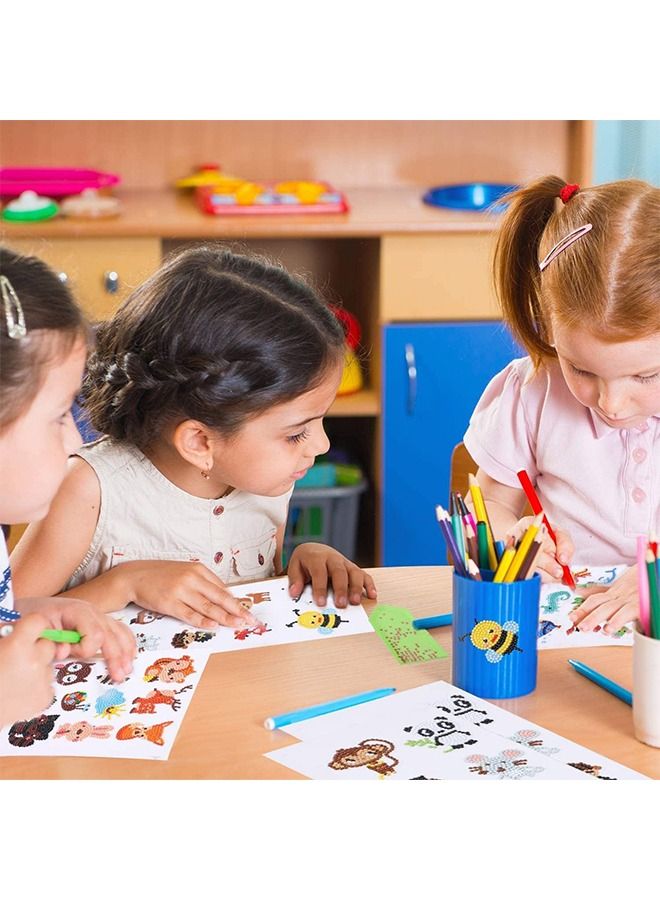 10 Pcs DIY Kids Animal Diamond Painting Stickers - Beginner Diamond Painting Kits - Digital Diamond Paint by Numbers Diamonds for Children Adult Beginners