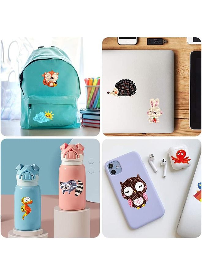 10 Pcs DIY Kids Animal Diamond Painting Stickers - Beginner Diamond Painting Kits - Digital Diamond Paint by Numbers Diamonds for Children Adult Beginners
