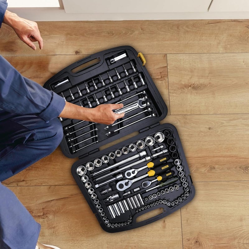 Stanley STANLEY 91931 120Piece Master Tool Set with Compact Case for Easy Transport Storage for Home DIY Professional Use 6 Months Warranty YELLOW BLACK  - Image 5