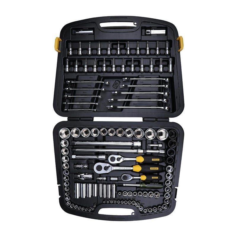 Stanley STANLEY 91931 120Piece Master Tool Set with Compact Case for Easy Transport Storage for Home DIY Professional Use 6 Months Warranty YELLOW BLACK  - Image 1