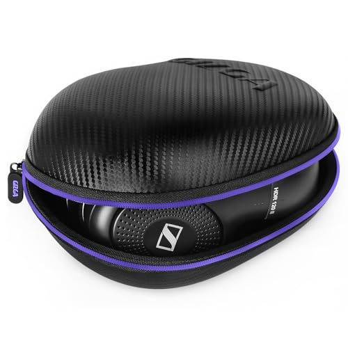GIZGA essentials Headphone Carrying Case, Multi-Purpose Pocket Storage Travel Organizer for for Earphones, Headset, Pen Drives, SD Cards, Shock-Proof Carbon Fiber, Soft Fabric, Mesh Pocket, Blue - Image 1