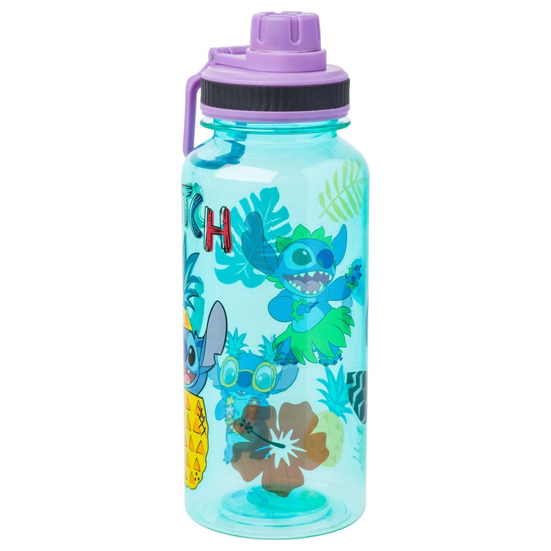Silver Buffalo Disney Lilo and Stitch Pineapple Twist Spout Plastic Water Bottle with Stickers You Stick Yourself, 32 Ounces - Image 4