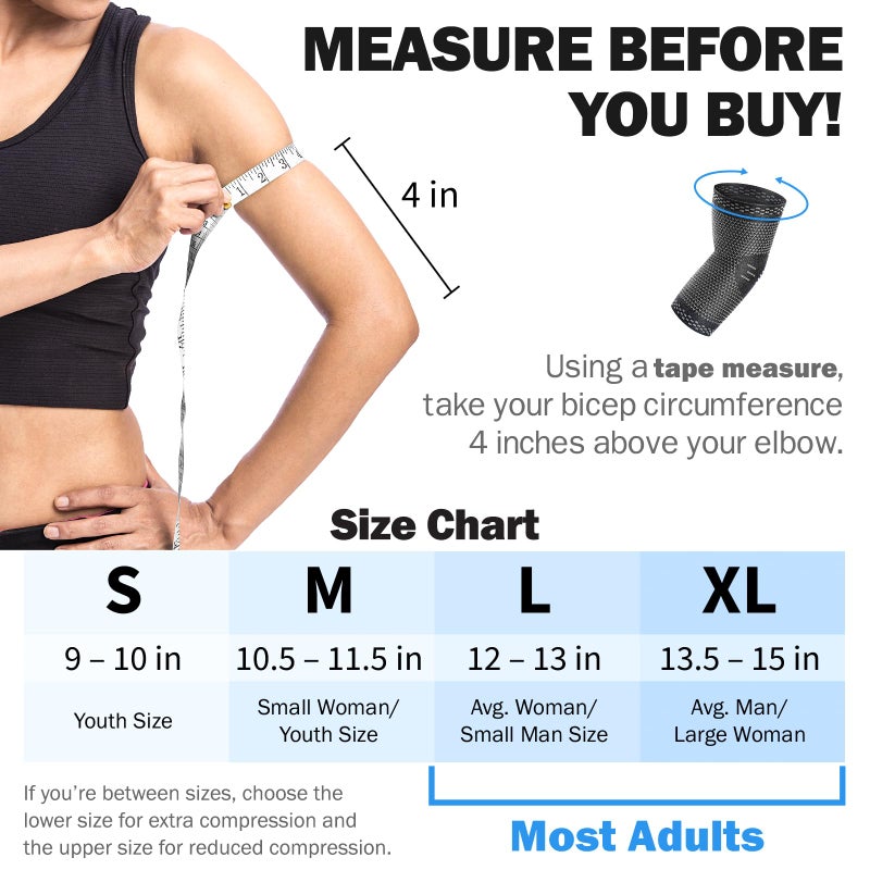 POWERLIX Elbow Brace Compression Support - Elbow Sleeve for Tendonitis, Tennis Elbow Brace and Golfers Elbow Treatment, Arthritis, Workouts, Weightlifting â€“ Reduce Elbow Pain (Black, L) - Image 4