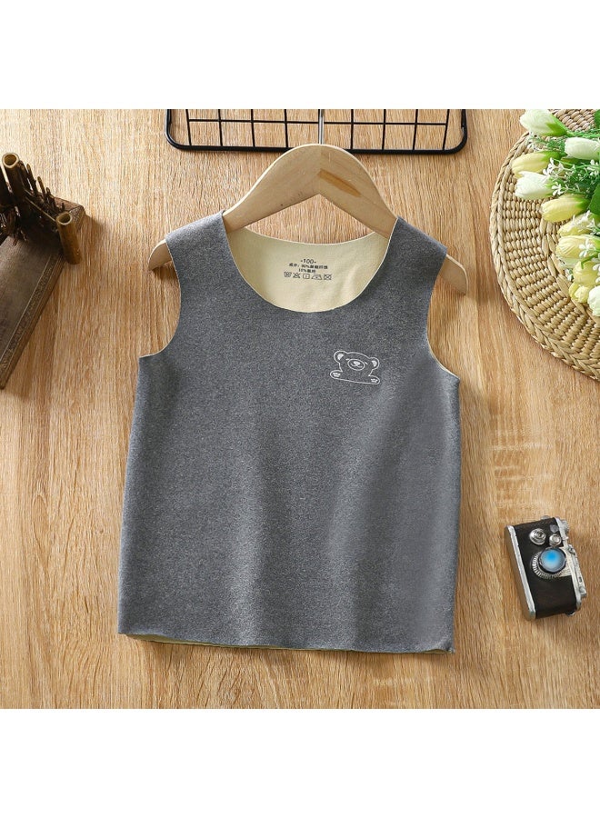 And Winter Pure Cotton Kidsren's Warm Vest Fleece-lined Thickeneding Infant Kidsren's Waistcoat Baby Cardigan Vest