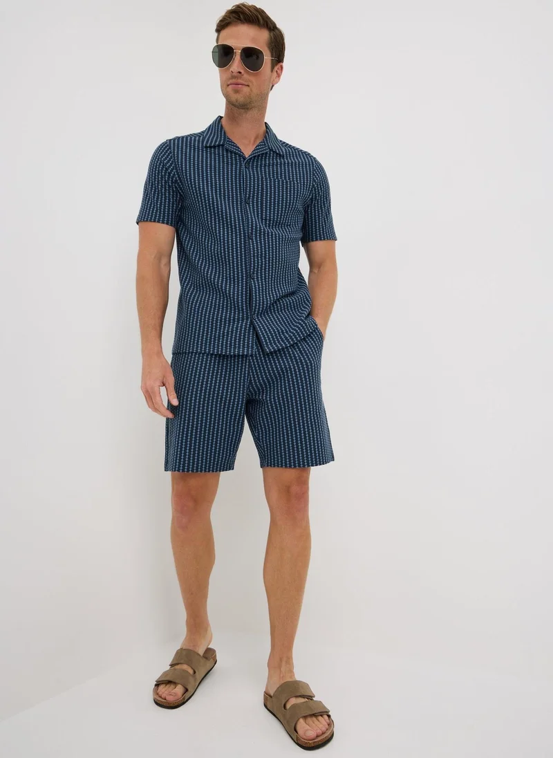 ماتلان Blue Diamond Textured Co Ord Shorts