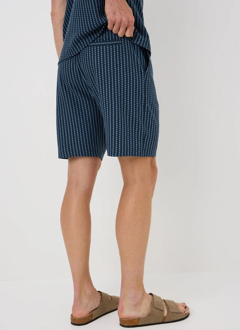 ماتلان Blue Diamond Textured Co Ord Shorts