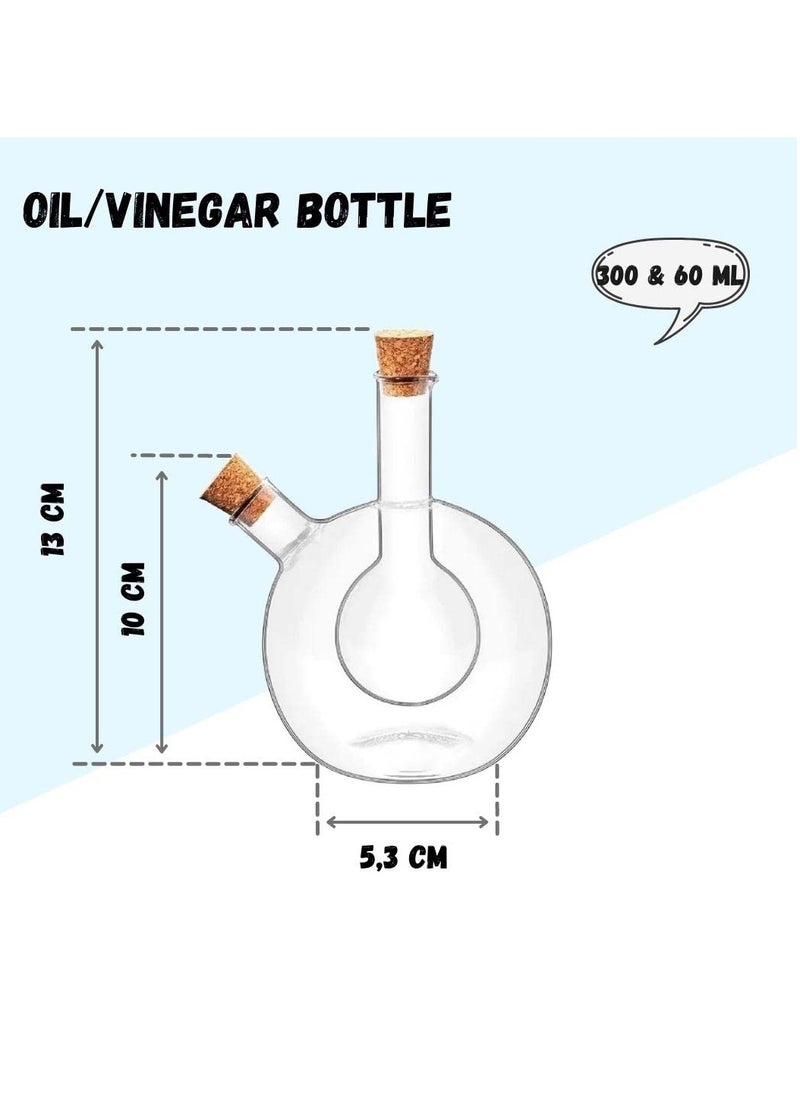موزع الزيت والخل، زجاجات إبريق زجاجي للمطبخ 2 في 1 مع سدادات الفلين، وعاء صنبور مزدوج لزيت الزيتون والخل، مثالي للطهي - pzsku/ZD23CB8C699FC658EBDF2Z/45/_/1718939865/24041cc7-b8c0-4ae4-aab2-462cfb574cfd