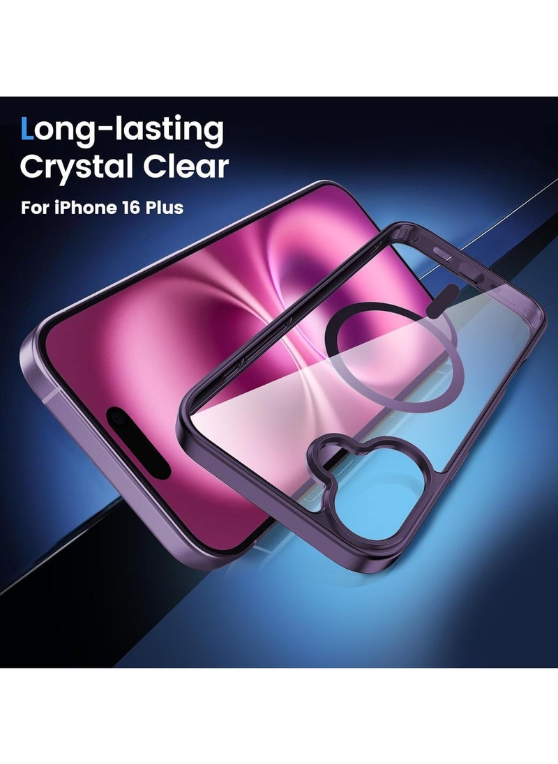 Denx Magnetic Case for iPhone 16, Compatible with MagSafe, Plating Luxury Cover, Clear Soft TPU Shockproof Protective Phone Case (Deep Purple)  - Image 4