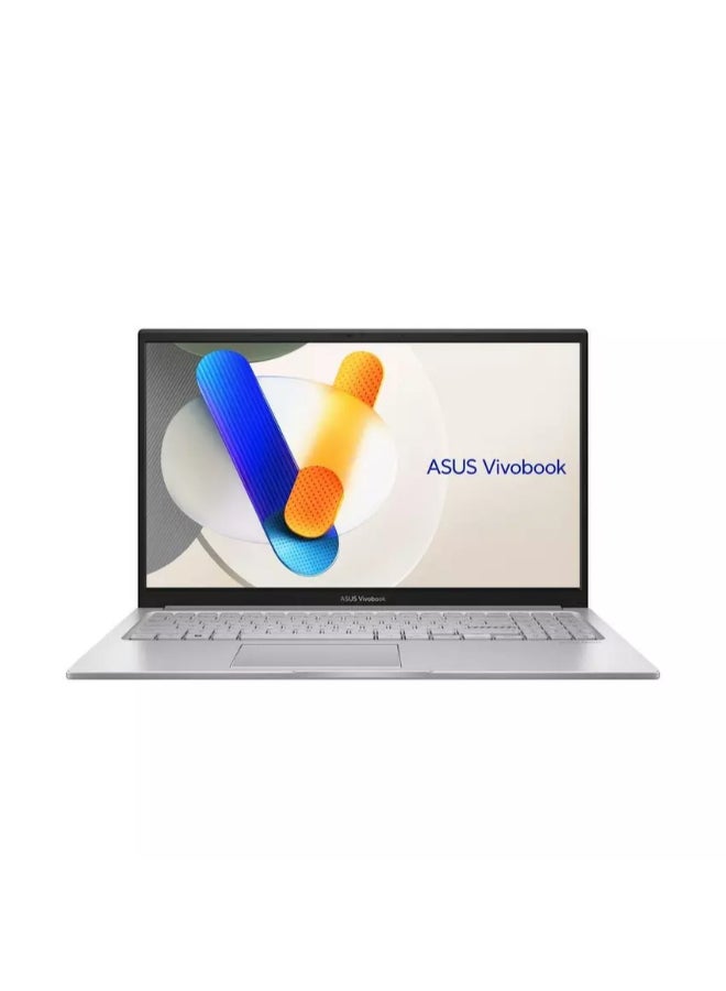 أسوس لابتوب Vivobook 15 بشاشة 15.6 بوصة عالية الدقة بالكامل (1920×1080) بتردد 60 هرتز، معالج Intel Core 5 120U، ذاكرة وصول عشوائي 16 جيجابايت DDR5، قرص صلب SSD بسعة 512 جيجابايت، معالج رسومات Intel UHD، نظام التشغيل Windows 11 Home، يدعم اللغتين الإنجليزية والعربية، لون فضي أنيق الإنجليزية/العربية فضي أنيق - Image 1