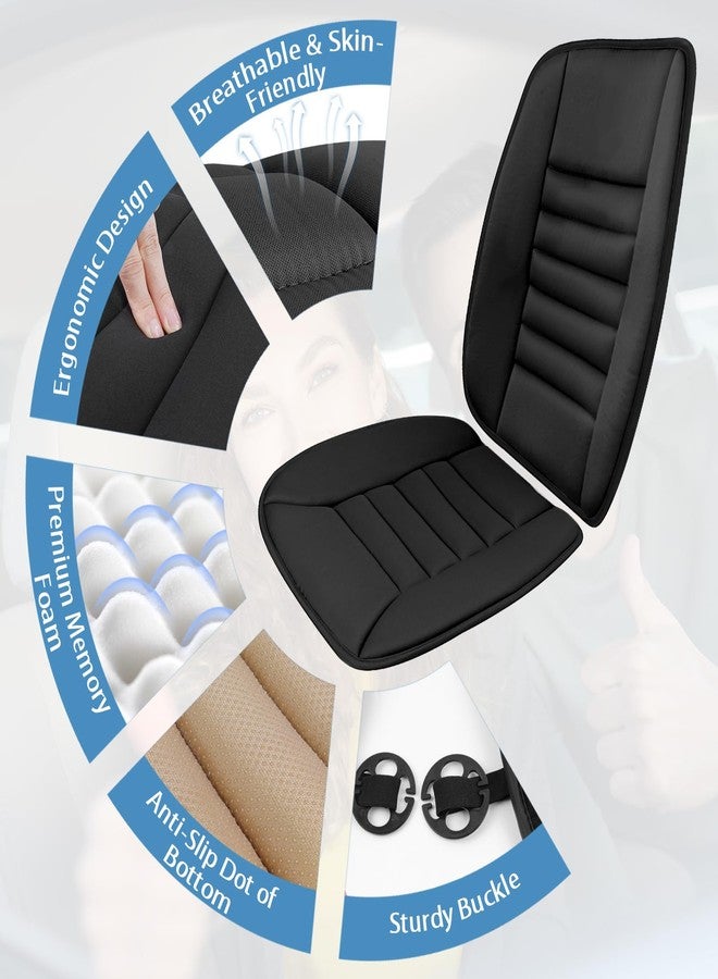 Heonay Car Seat Cushion, Memory Foam Cushion for Car Seat, Lumbar Support Pillow, Seat Cushion for Full Back and Seat, Ideal for Car Seat Driver, Office Chair, Wheelchair and Back Pain Relief (Black) - Image 2
