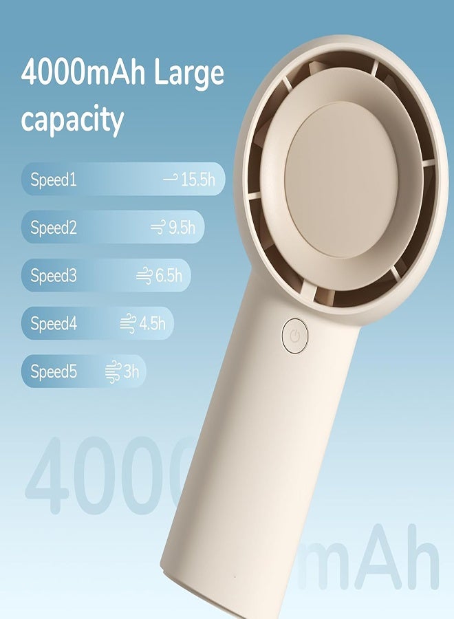 Mini Portable Handheld Turbo Fan, 4000mAh USB Rechargeable, 16-Hour Max Cooling, Brown - Image 4