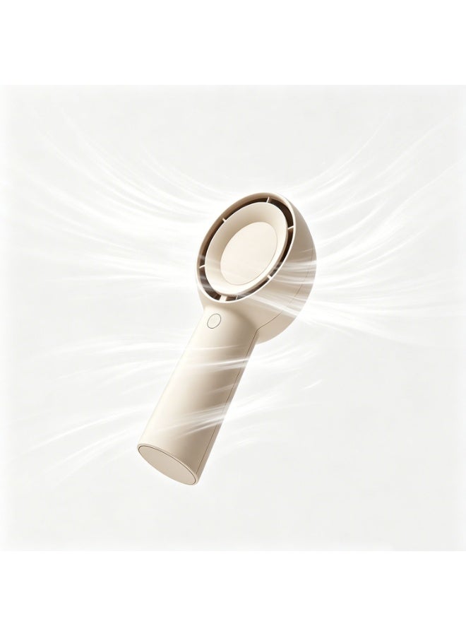 Mini Portable Handheld Turbo Fan, 4000mAh USB Rechargeable, 16-Hour Max Cooling, Brown - Image 1