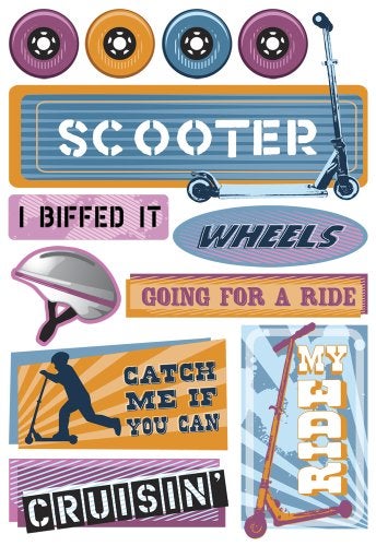 Karen Foster Design - Stickers - Bikes and Scooters Collection - Kids Scooters - Image 5