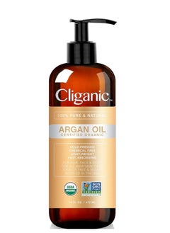 Cliganic Cliganic Organic Argan Oil 16oz with Pump, 100% Pure | Bulk for Hair, Face & Skin  - Image 1