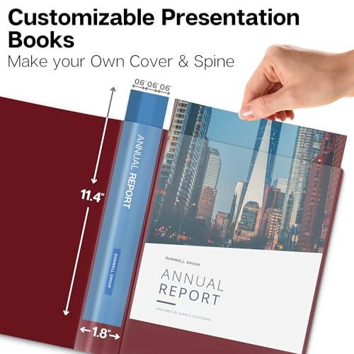 Dunwell Presentation Binder 24-Pocket, Displays 48 Pages, 8.5x11 Portfolio Binder with Plastic Sleeves, Storage and Organizer for Documents, Certificates, Projects, Photos (Ruby) - Image 2