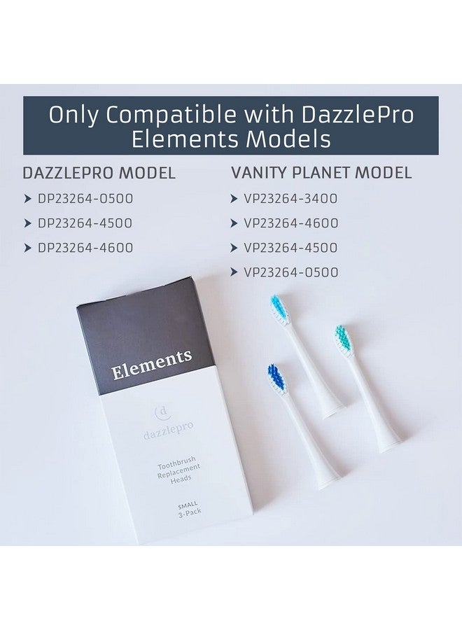 Elements Toothbrush Heads Compatibleââ‚¬¯With Elements Sonic Toothbrush Small Firm Bristles Small (Pack Of 3)