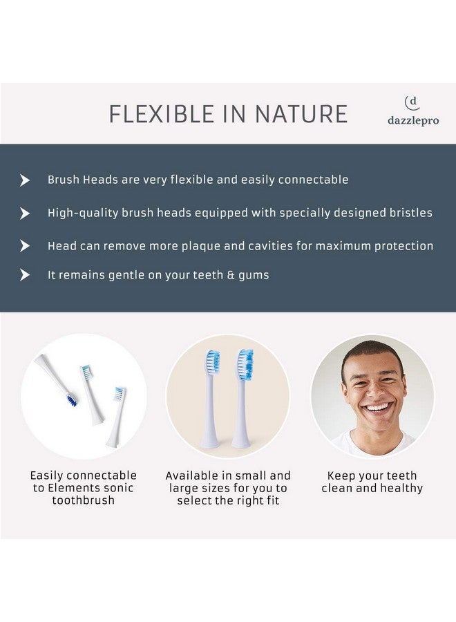 Elements Toothbrush Heads Compatibleââ‚¬¯With Elements Sonic Toothbrush Small Firm Bristles Small (Pack Of 3)