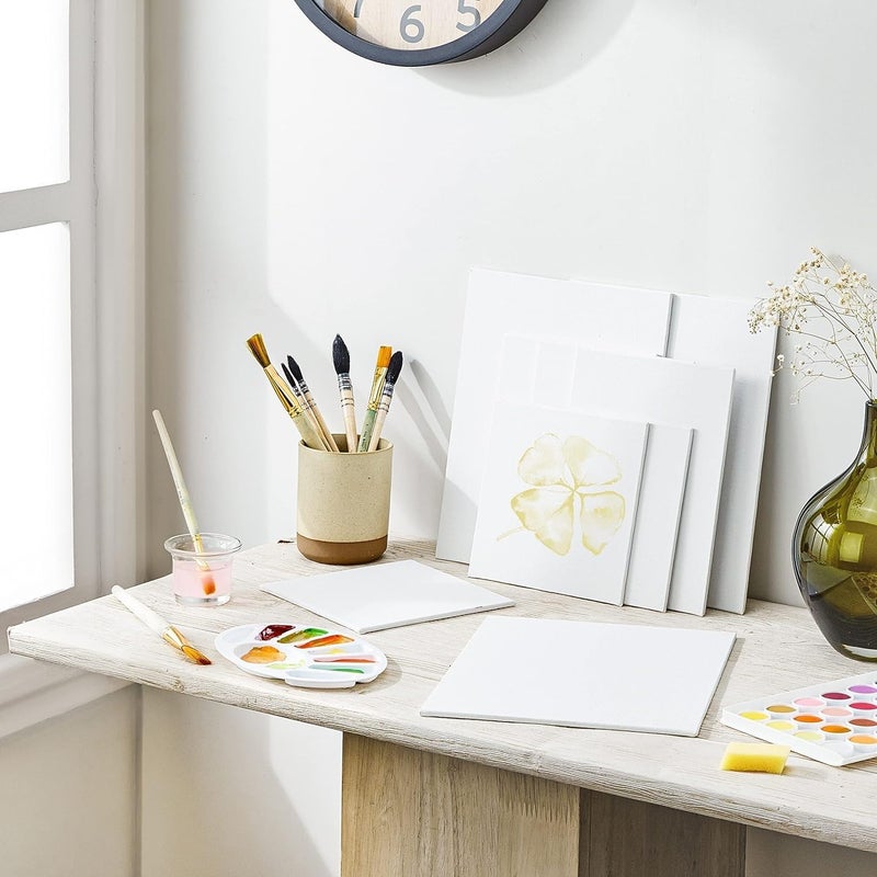 PANTONIC 10 Pieces 6 x 6 8 x 10 Inch Medium Size Canvas Boards for Painting Acrylic Oil Painting Board 10 Pcs Set White Color - Image 4