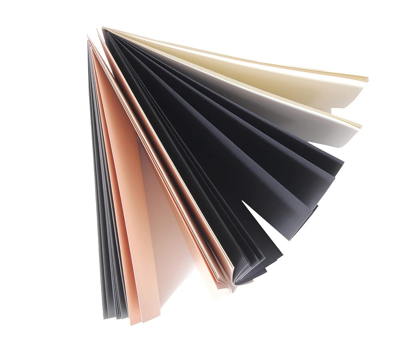 NOZOMI A4 Sketch Pad 40 Sheets Natural Cartridge Sheets Grey Sketch Sheets Skin Tone Sheets and Jet Black Sketch Sheets Ring Binder Type for Sketching DIY Art Craft Projects 160 GSM - Image 2
