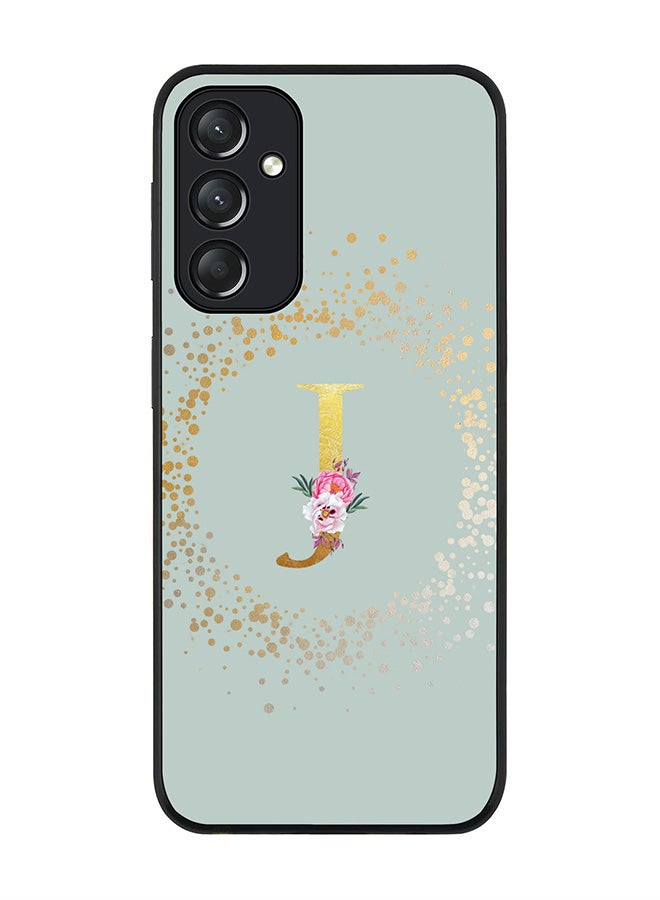 Stylizedd Rugged Black edge case for Samsung Galaxy A05s Case Cover- Custom Monogram Initial Letter Floral Pattern Alphabet-J  (Light Grey ) - Image 1
