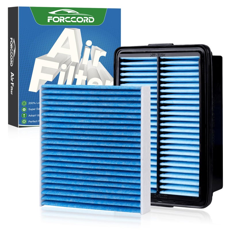 Forccord Cabin & Engine Air Filter Fits for Kia Forte 2019-2024, Forte5 2020-2023, Hyundai Elantra 2017-2020, Elantra GT 2018-2020 Air Filter Replacement 97133-F2000 28113-F2000 Car Accessories - Image 1