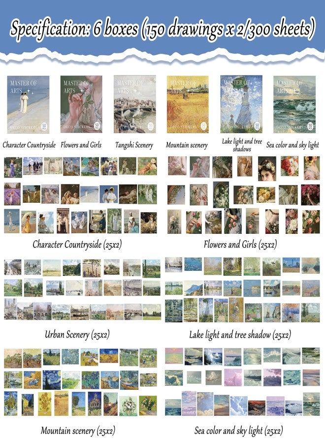 CoolShef مجموعة ملصقات CoolShef العتيقة المكونة من 300 قطعة، مجموعة أدوات سكرابوكينغ للأعمال اليدوية، لوازم جمالية لمجموعة أدوات التدوين ومواد سكرابوكينغ - Image 3