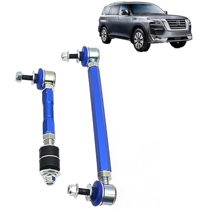 JS SUPER WORK Rear Adjustable AntiRoll Sway Bar Link Kits For Patrol Y60 Y61 Gr Gu 19972010Rear Stabilizer Bar Link Kit - Image 1