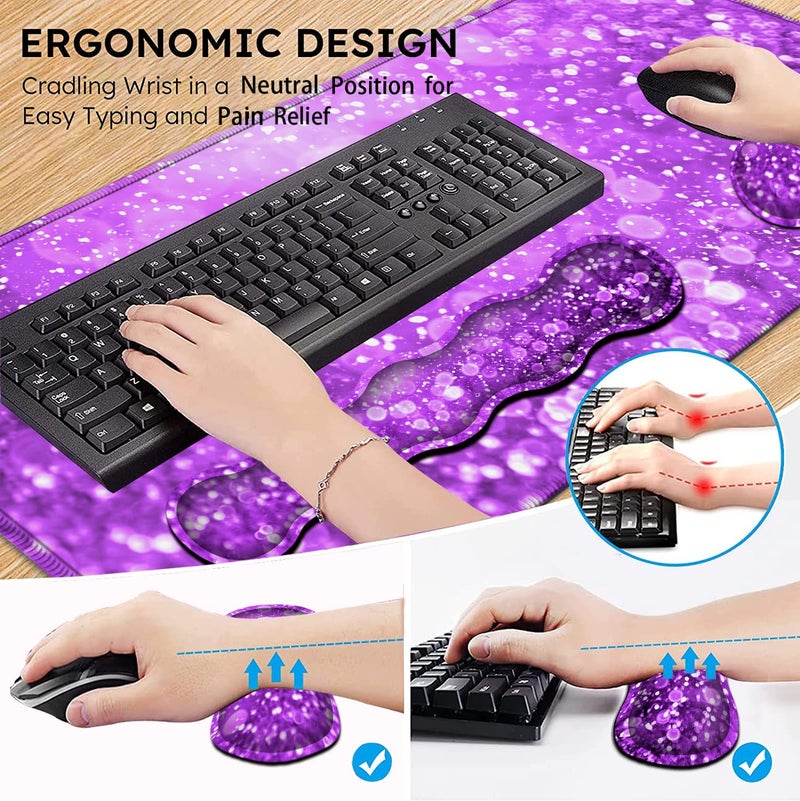JVGFYNKL Large Mouse Pad with Wrist Support Ergonomic Memory Foam Keyboard Wrist Support & Non-Slip Mouse Wrist Rest,Extended Gaming Mouse Pads,for Laptop Office Desk Mat African Art Black Queen Anime Pattern - Image 5