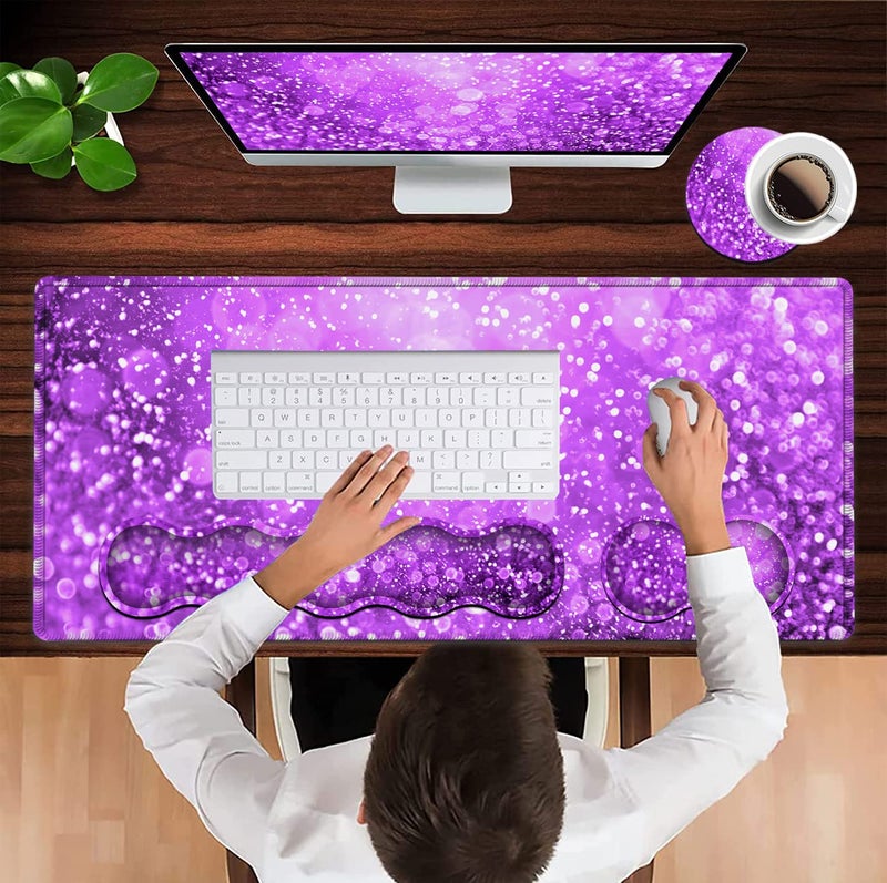JVGFYNKL Large Mouse Pad with Wrist Support Ergonomic Memory Foam Keyboard Wrist Support & Non-Slip Mouse Wrist Rest,Extended Gaming Mouse Pads,for Laptop Office Desk Mat African Art Black Queen Anime Pattern - Image 4