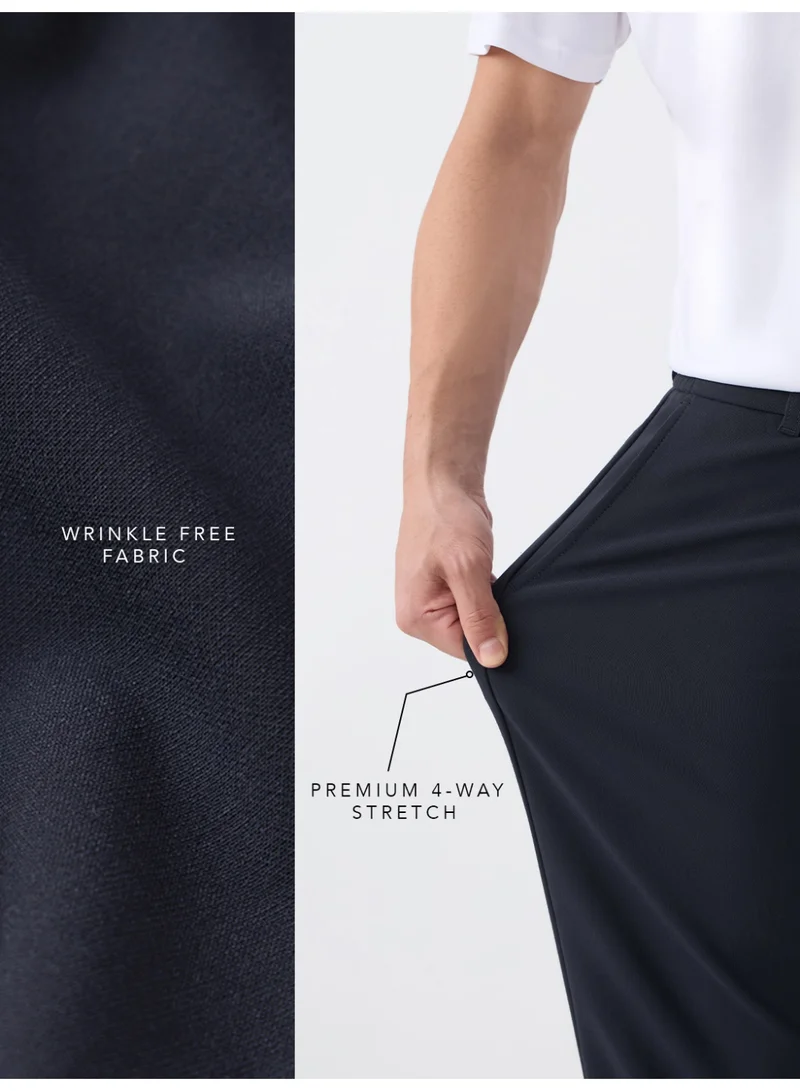 The Souled Store  The Souled Store Men Midnight Blue Solid Regular Fit Super Flex Pants for Men | Best Price UAE