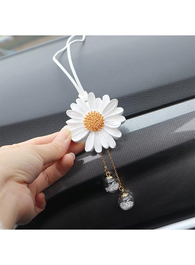 Generic Daisy Car Hanging Ornaments，Cute Sunflower Pendants Car Rear View Mirror Hanging Charms Automotive Interior Aesthetic Decoration Accessories Gift  - Image 4