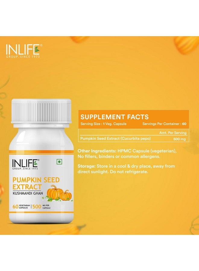 Inlife مكمل مستخلص بذور اليقطين من INLIFE، 500 ملغ - 60 كبسولة نباتية (عبوة من 1) - Image 2